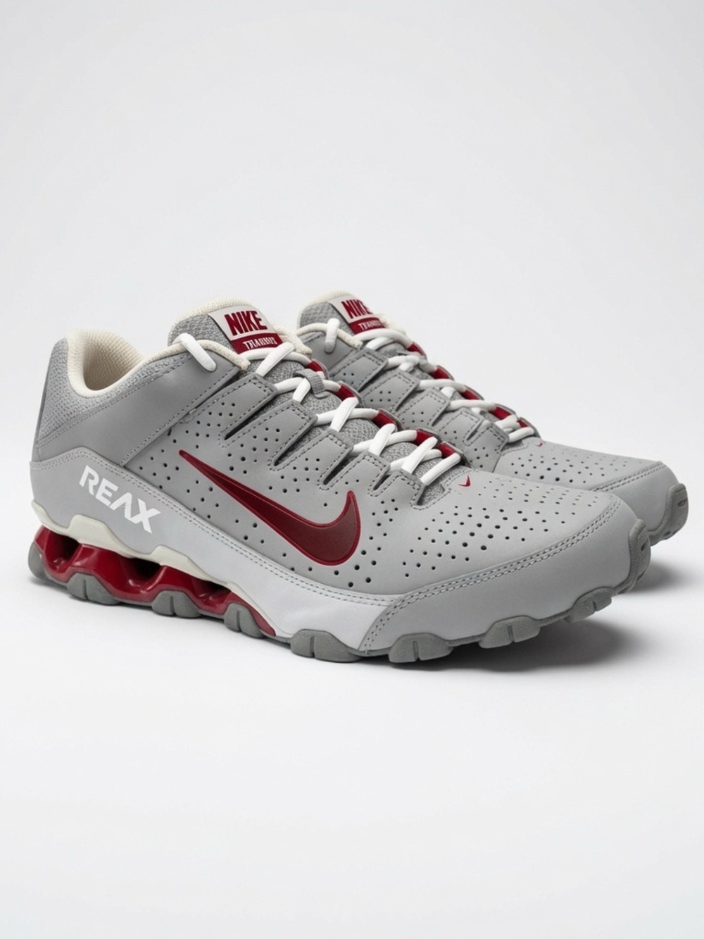 Nike Men's Gray and Red Reax Running Sneakers